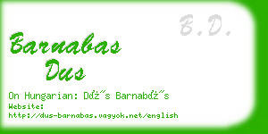 barnabas dus business card